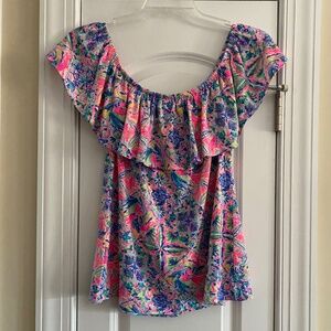 LN Lilly Pulitzer La Fortuna top in Multi Dancing on the Deck, Size L